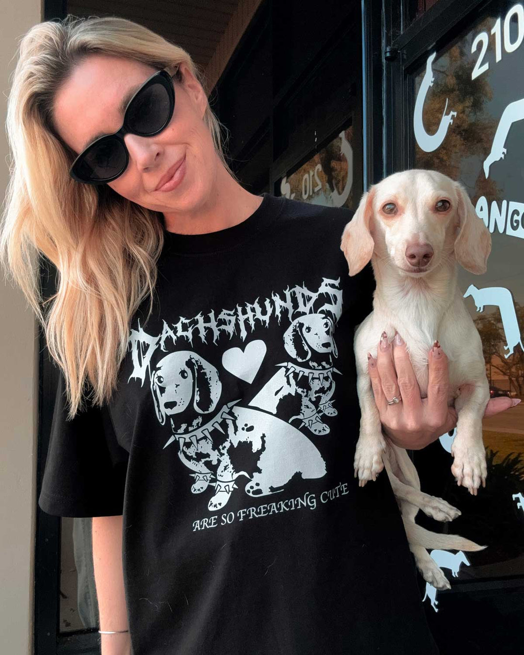 dachshunds are cute oversized boxy tee