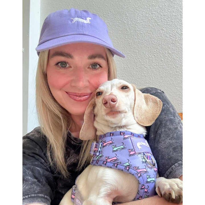 bean goods basics embroidered dad hat | puppy purple