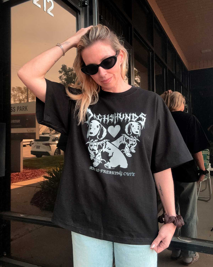 dachshunds are cute oversized boxy tee