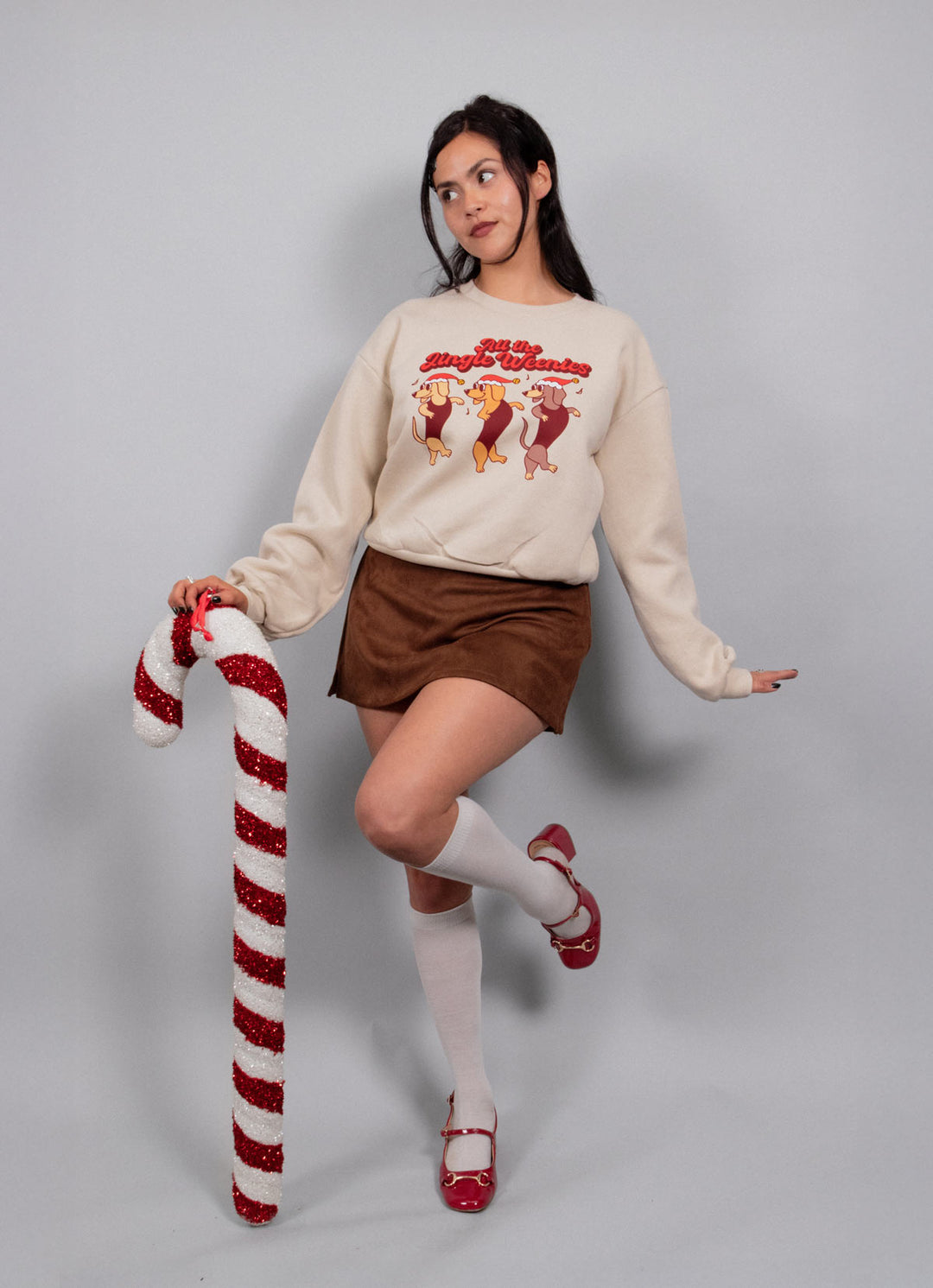 all the jingle weenies boxy crew sweatshirt