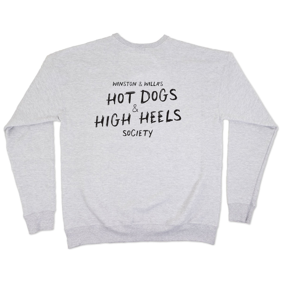 hot dogs & high heels society unisex crew sweatshirt