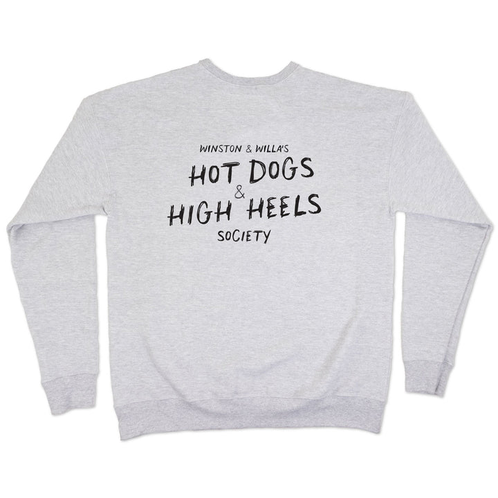 hot dogs & high heels society unisex crew sweatshirt