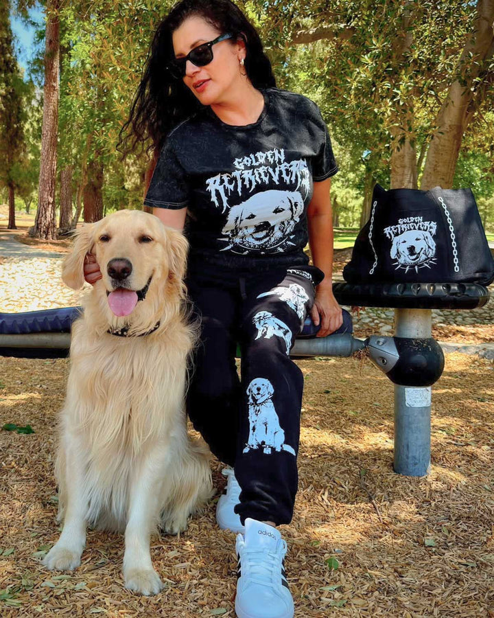 golden retriever unisex tee | midnight mineral wash