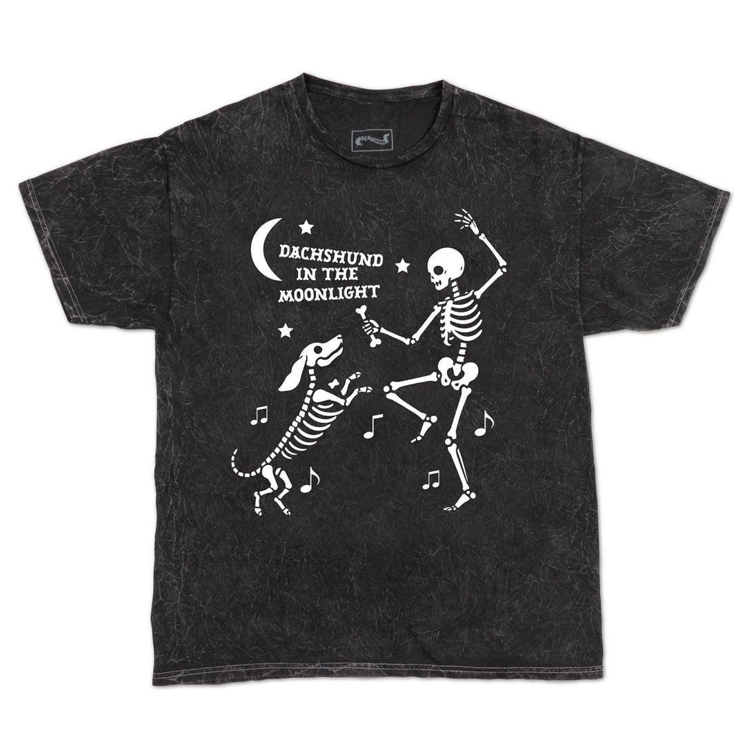 dachshund in the moonlight unisex tee | midnight mineral wash - bean goods