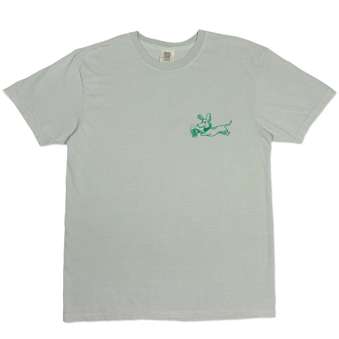 lucky wiener tavern unisex tee | sage