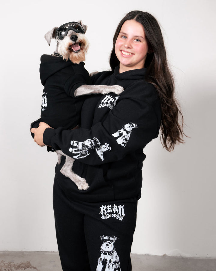 heavy metal hounds unisex hoodie | schnauzer