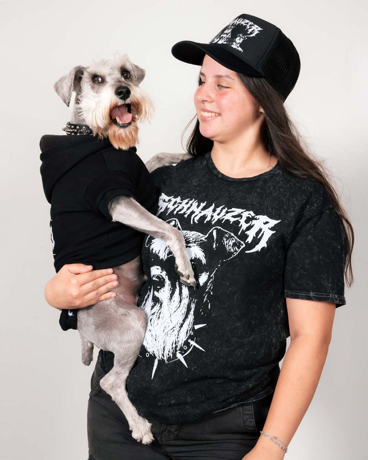heavy metal hounds trucker hat | schnauzer