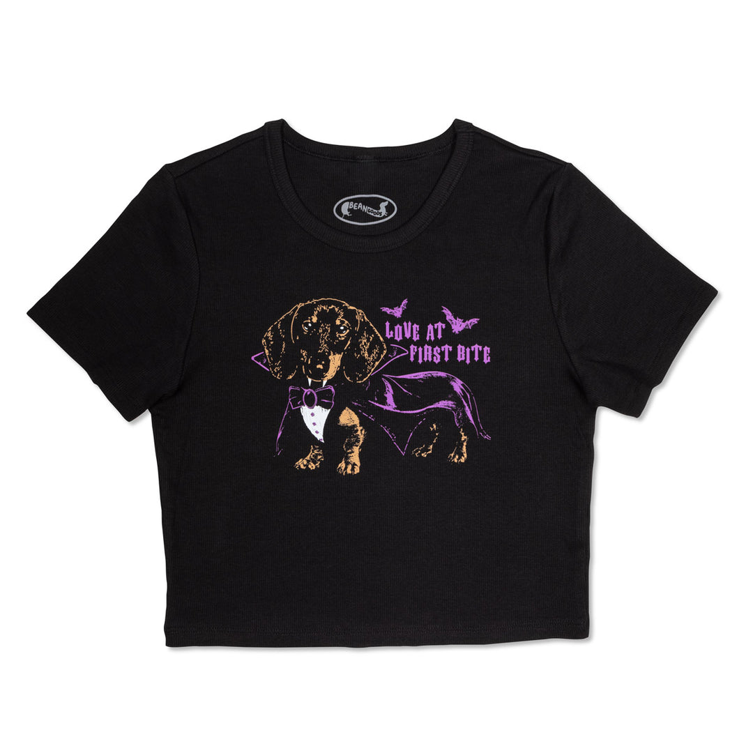 love at first bite ribbed cropped tee - bean goods
