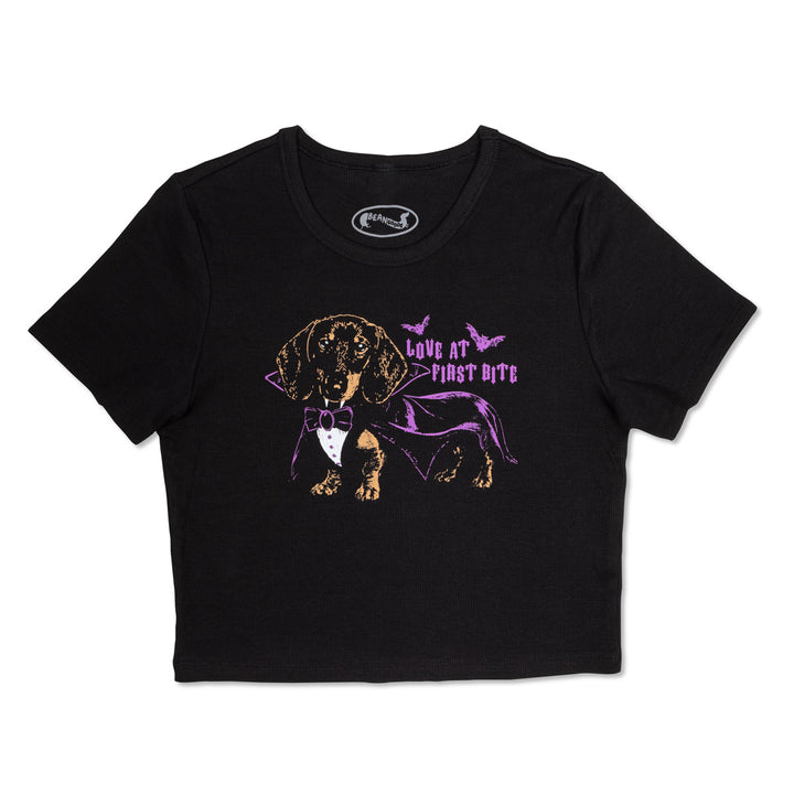 love at first bite ribbed cropped tee - bean goods