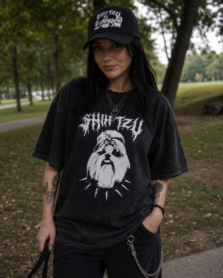 shih tzu unisex tee | midnight mineral wash