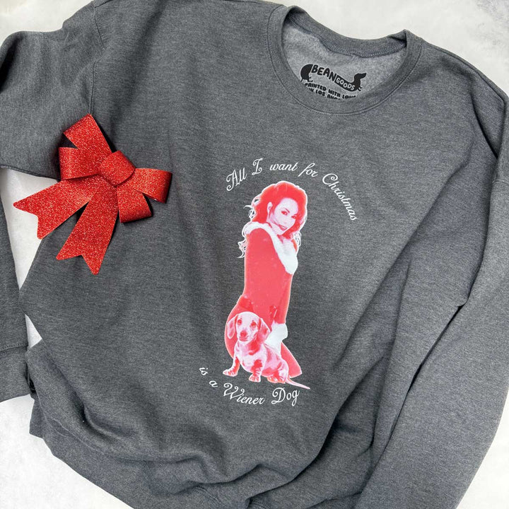 all i want for christmas unisex crew | charcoal - bean goods