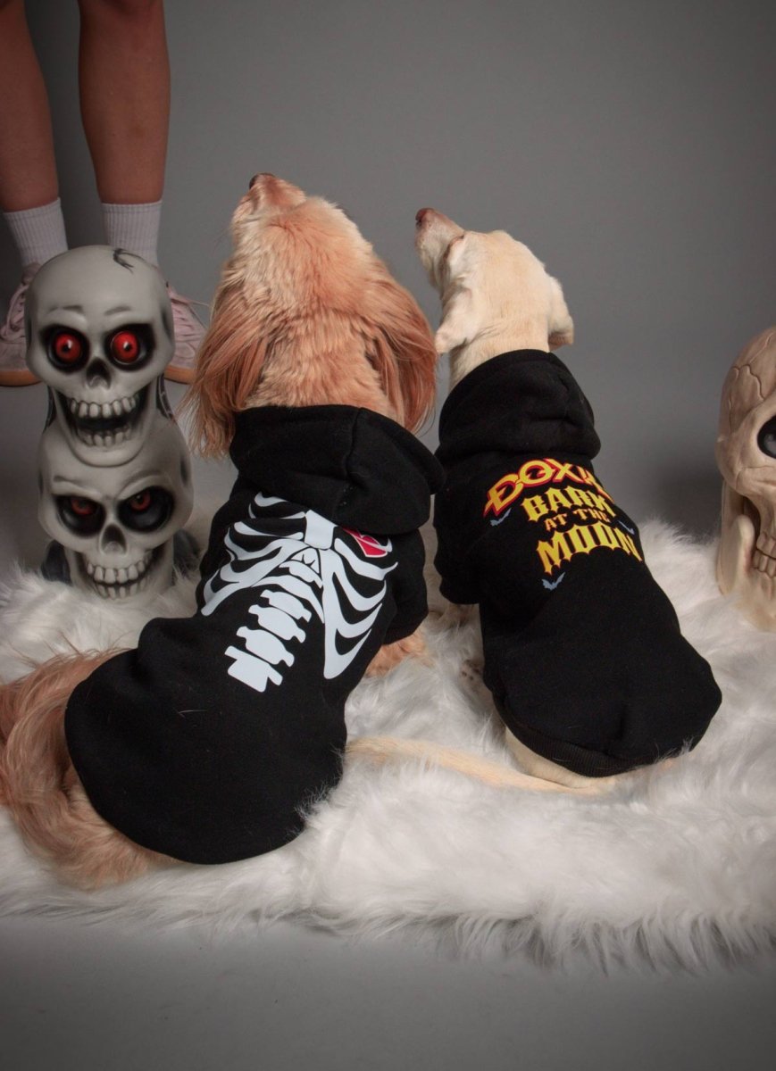 bark at the moon doxie hoodie - bean goods