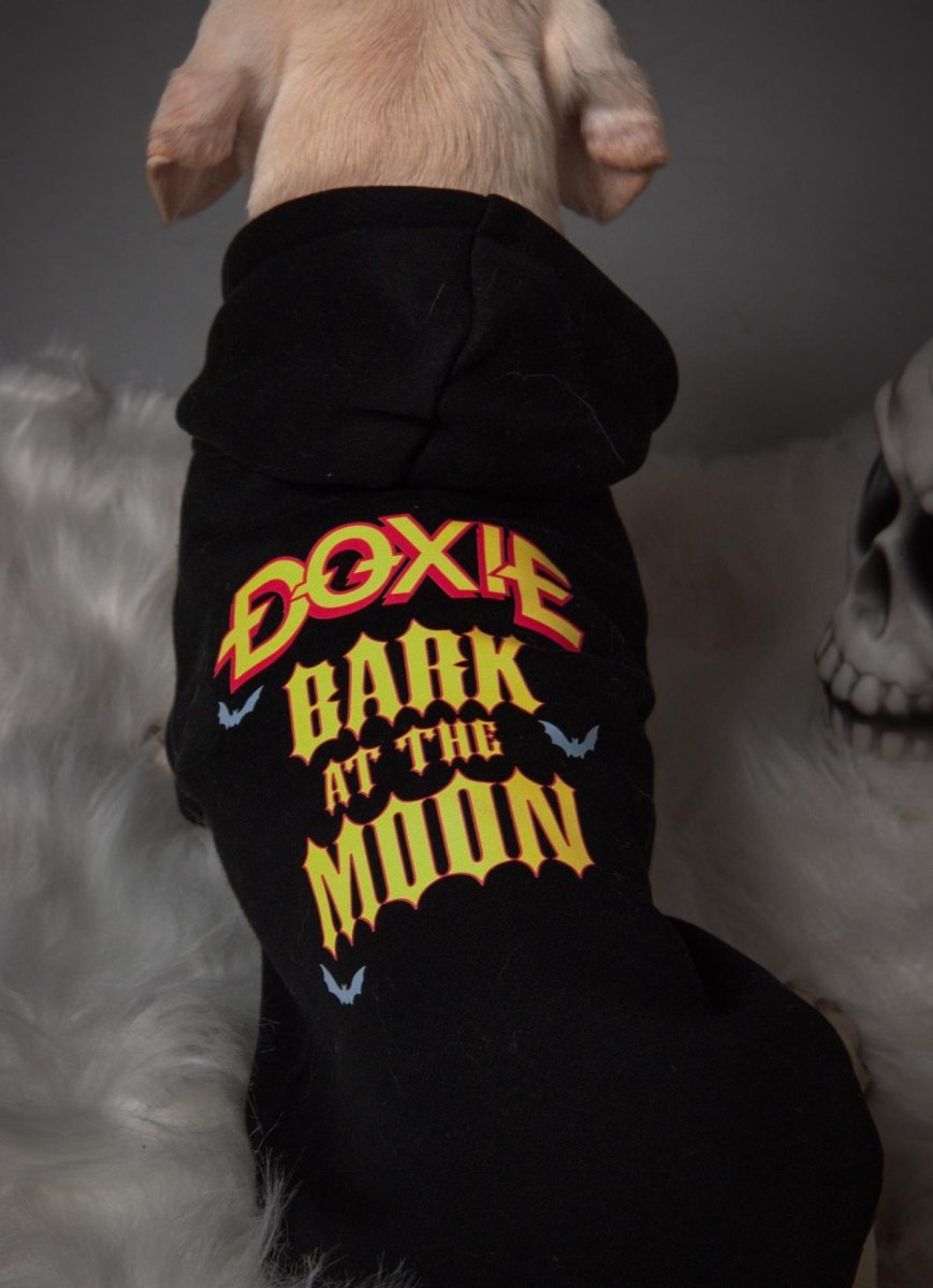 bark at the moon doxie hoodie - bean goods