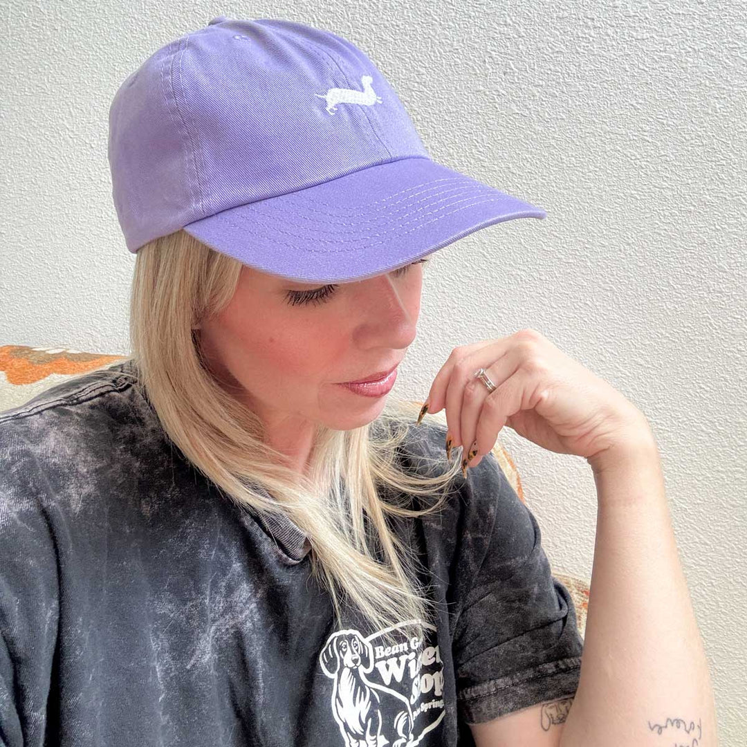 bean goods basics embroidered dad hat | puppy purple - bean goods