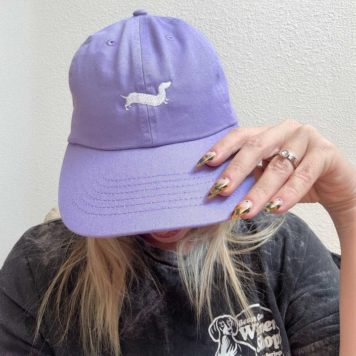 bean goods basics embroidered dad hat | puppy purple - bean goods
