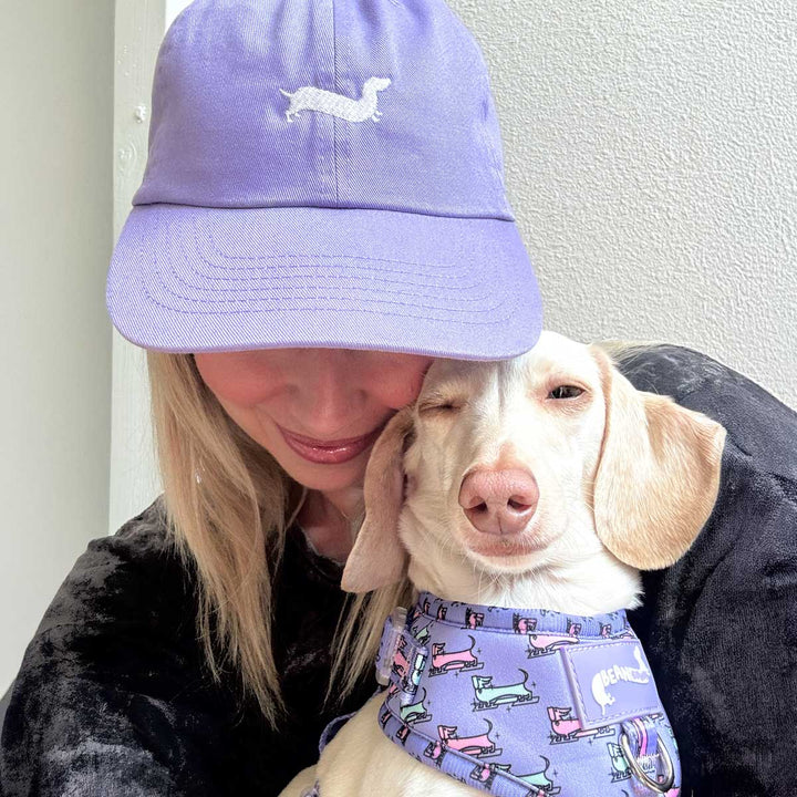 bean goods basics embroidered dad hat | puppy purple - bean goods