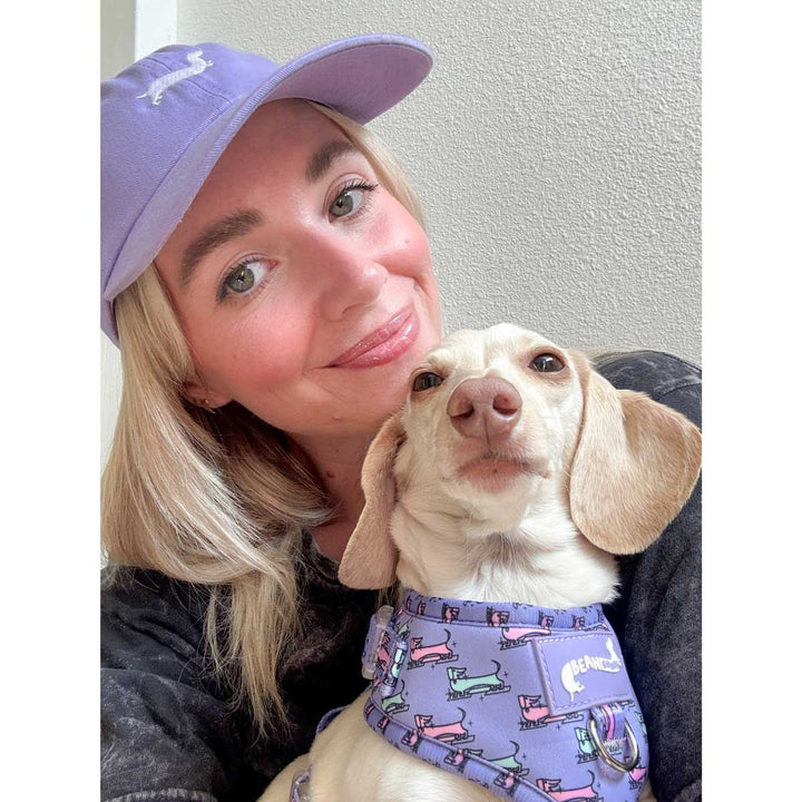bean goods basics embroidered dad hat | puppy purple - bean goods