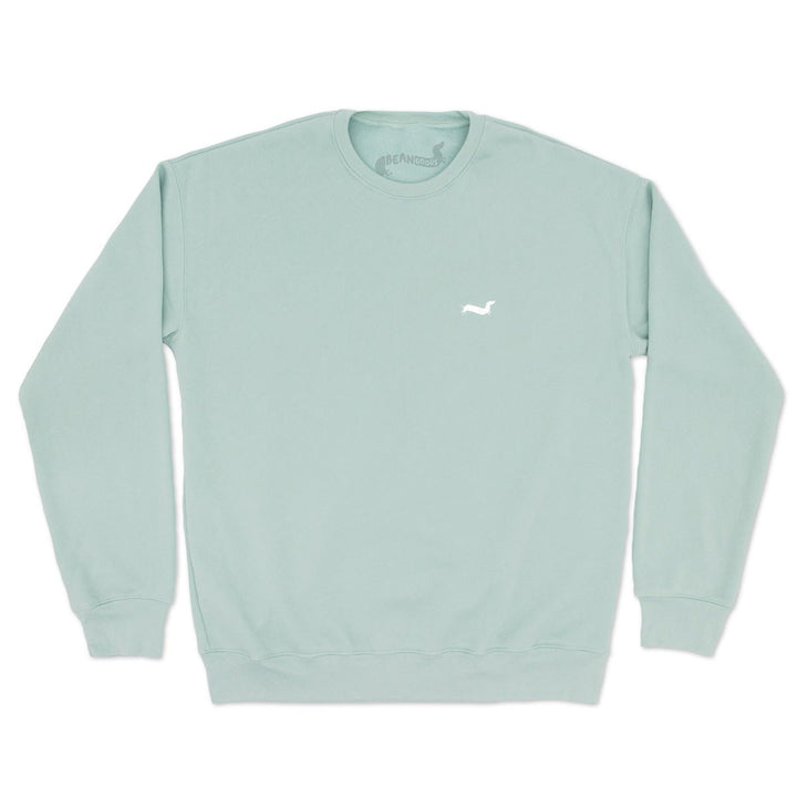 bean goods basics | embroidered unisex premium crew sweatshirt | sage - bean goods