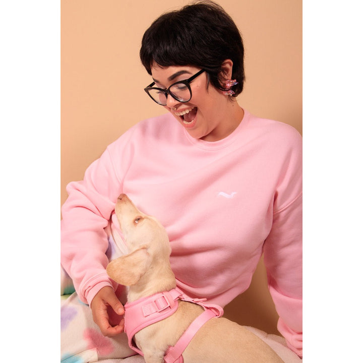 bean goods basics | embroidered unisex premium crew sweatshirt | ween pink - bean goods