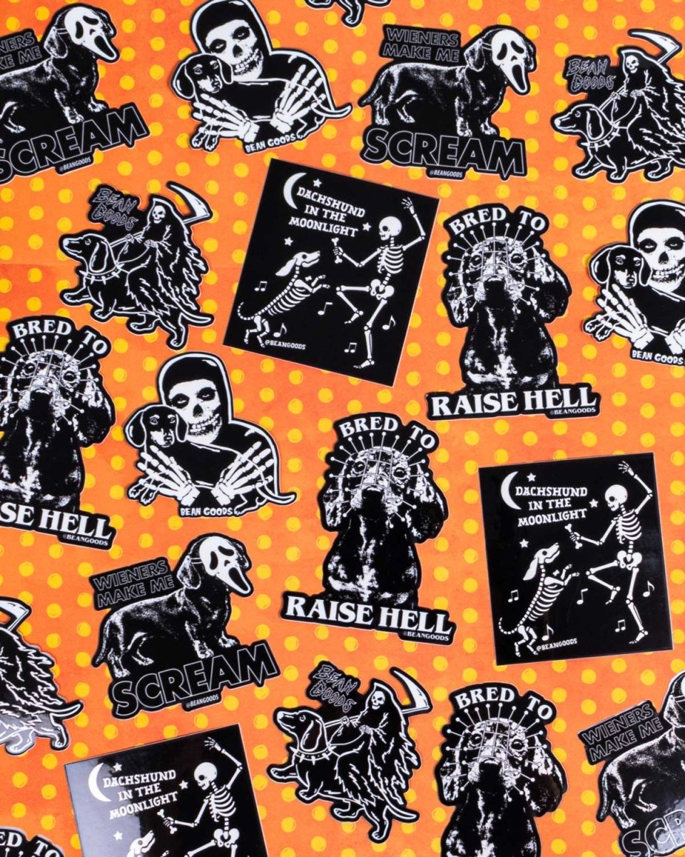 bred to raise hell sticker - bean goods