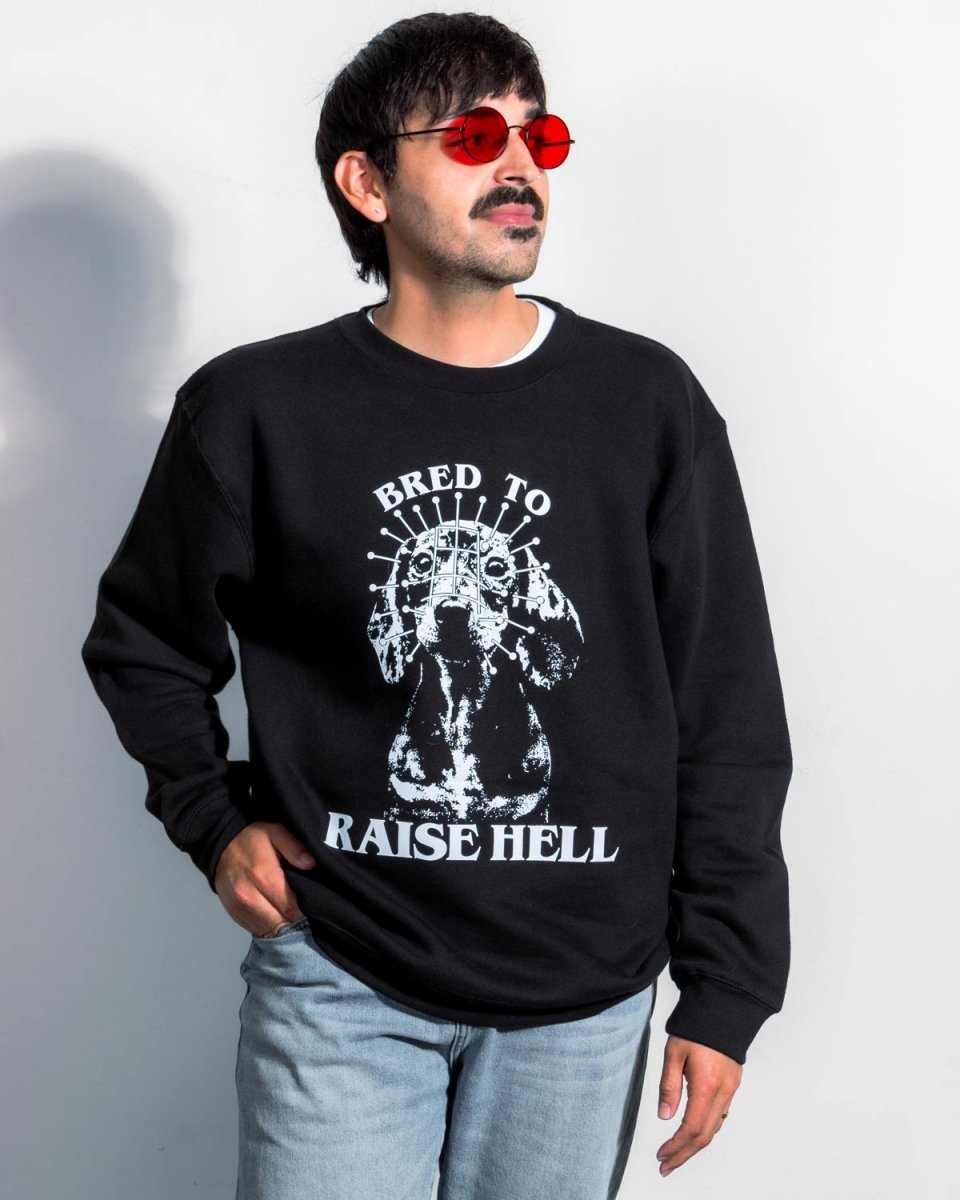 bred to raise hell unisex crew sweatshirt - bean goods