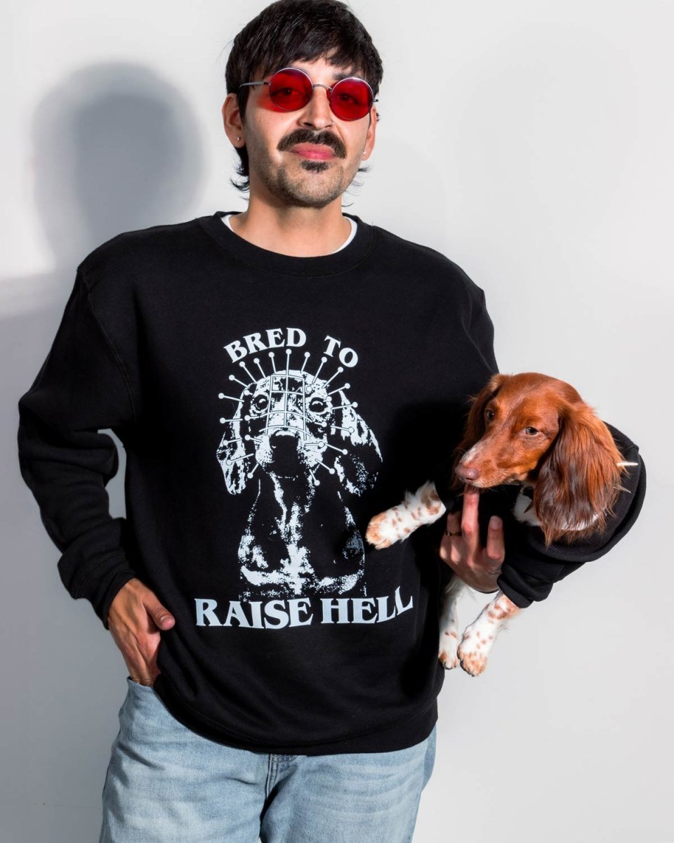 bred to raise hell unisex crew sweatshirt - bean goods