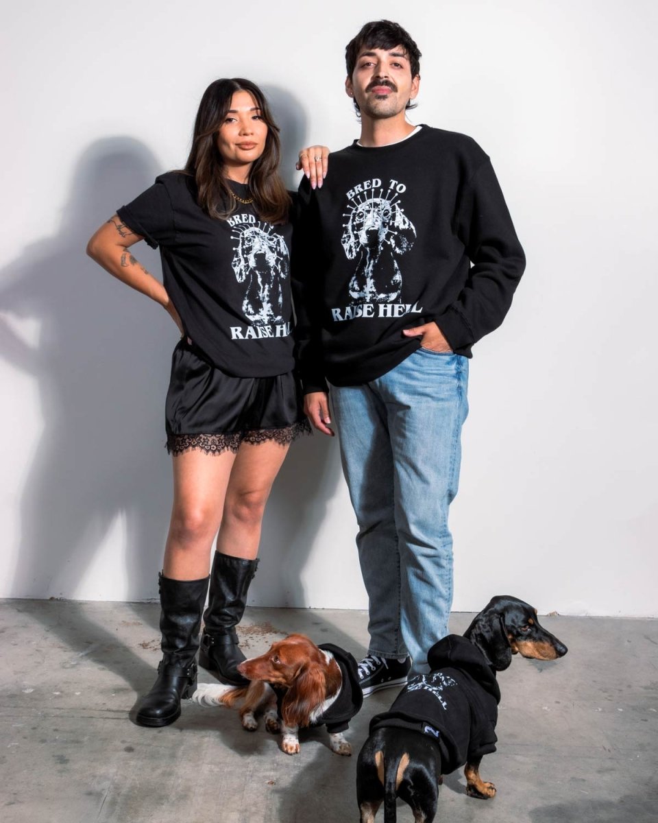bred to raise hell unisex crew sweatshirt - bean goods