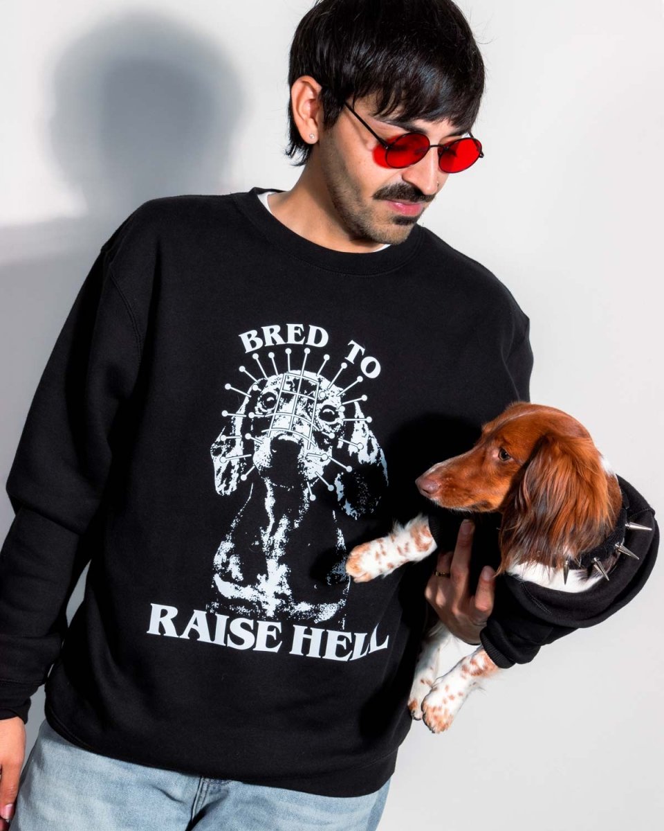 bred to raise hell unisex crew sweatshirt - bean goods
