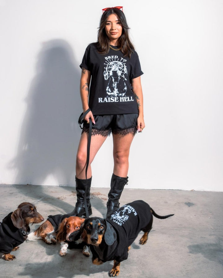 bred to raise hell unisex tee - bean goods