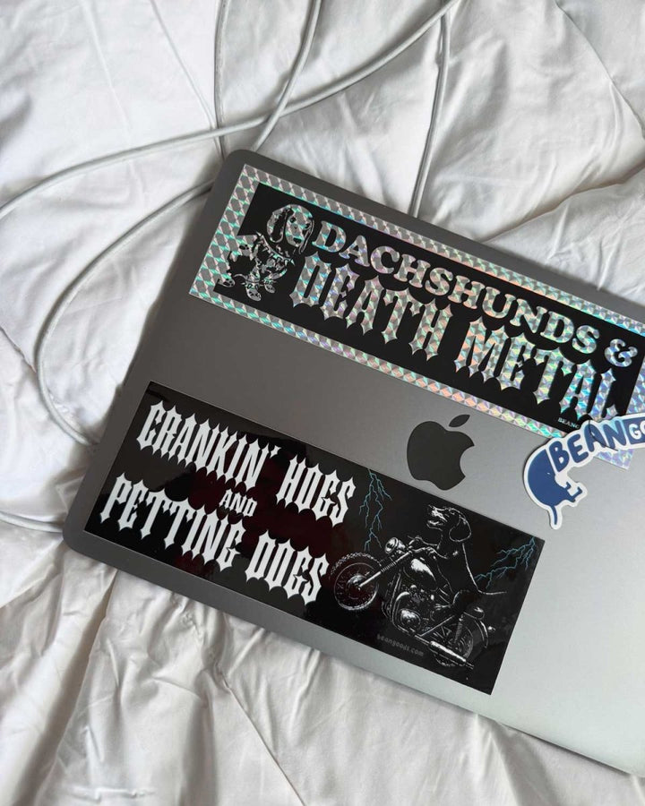 crankin’ hogs bumper sticker - bean goods