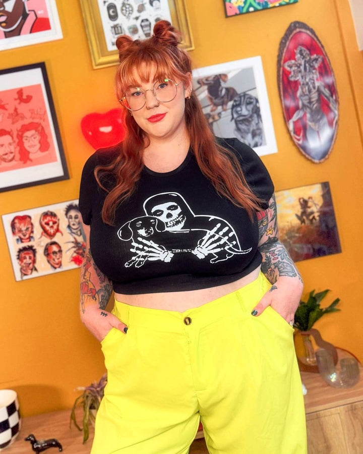 crimson ween ribbed cropped tee - bean goods