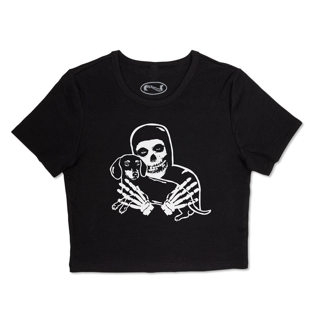 crimson ween ribbed cropped tee - bean goods