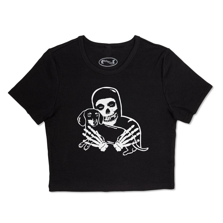 crimson ween ribbed cropped tee - bean goods