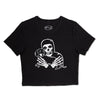 crimson ween ribbed cropped tee