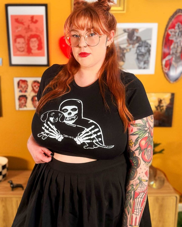 crimson ween ribbed cropped tee - bean goods