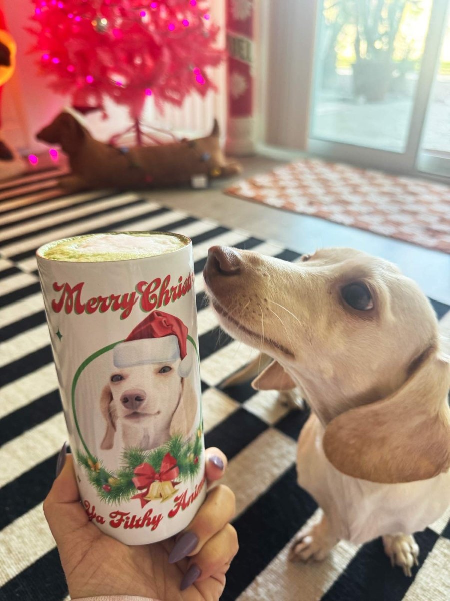 custom merry christmas ya filthy animal tumbler - bean goods