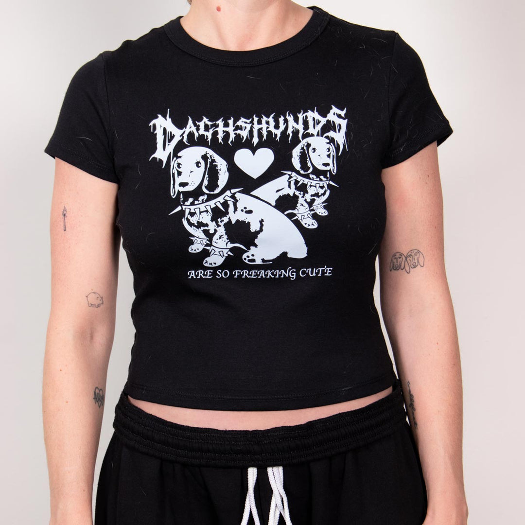 dachshunds are cute cropped baby tee - bean goods