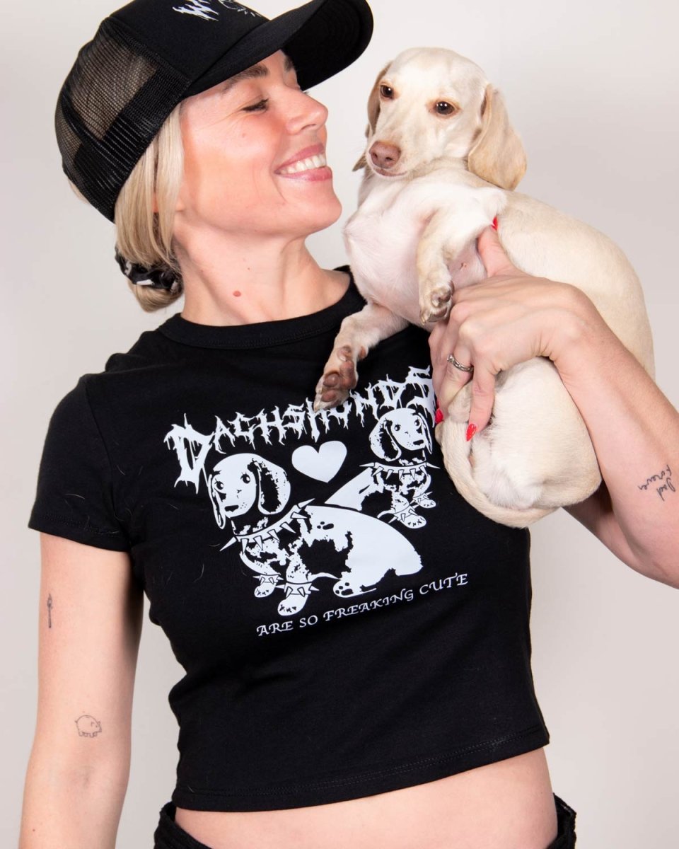 dachshunds are cute cropped baby tee - bean goods