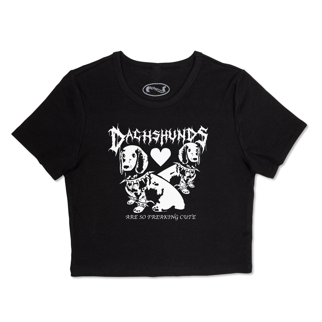 dachshunds are cute ribbed cropped tee - bean goods