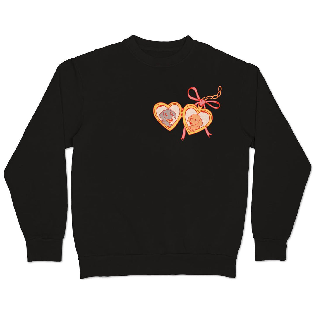 doxie locket unisex crew sweatshirt - bean goods