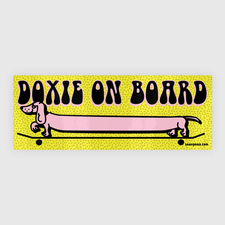 doxie on board bumper sticker - bean goods