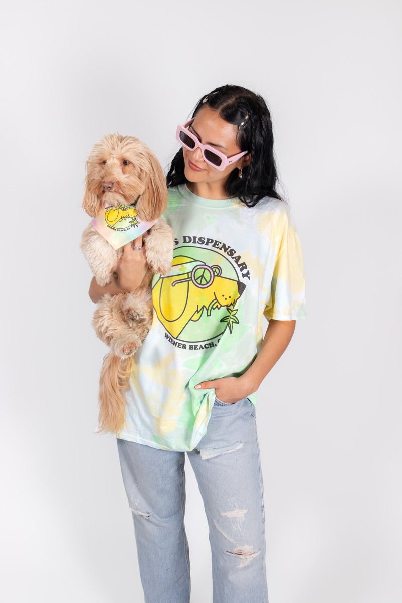 doxie’s dispensary unisex tie-dye tee - bean goods