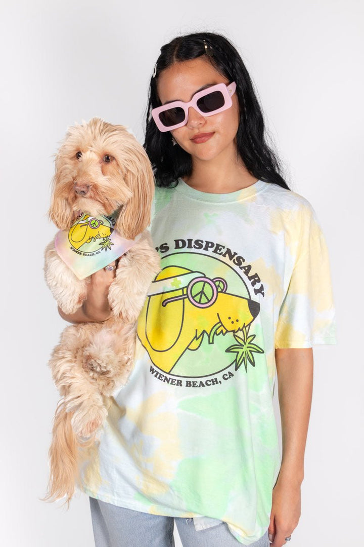 doxie’s dispensary unisex tie-dye tee - bean goods