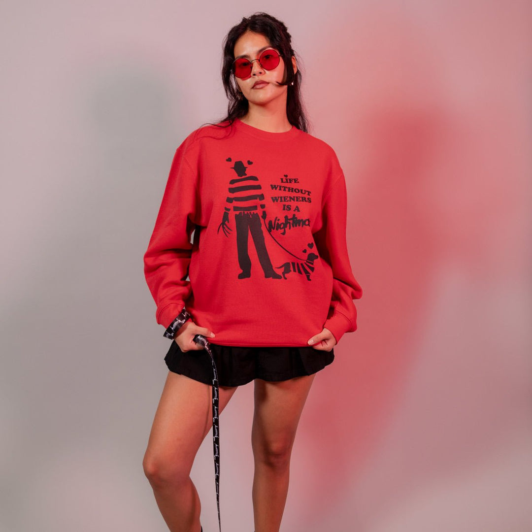 freddy wiener unisex crew sweatshirt | krueger crimson - bean goods