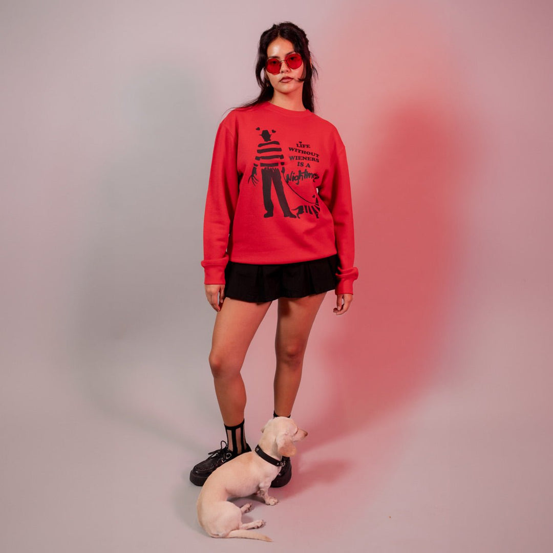 freddy wiener unisex crew sweatshirt | krueger crimson - bean goods