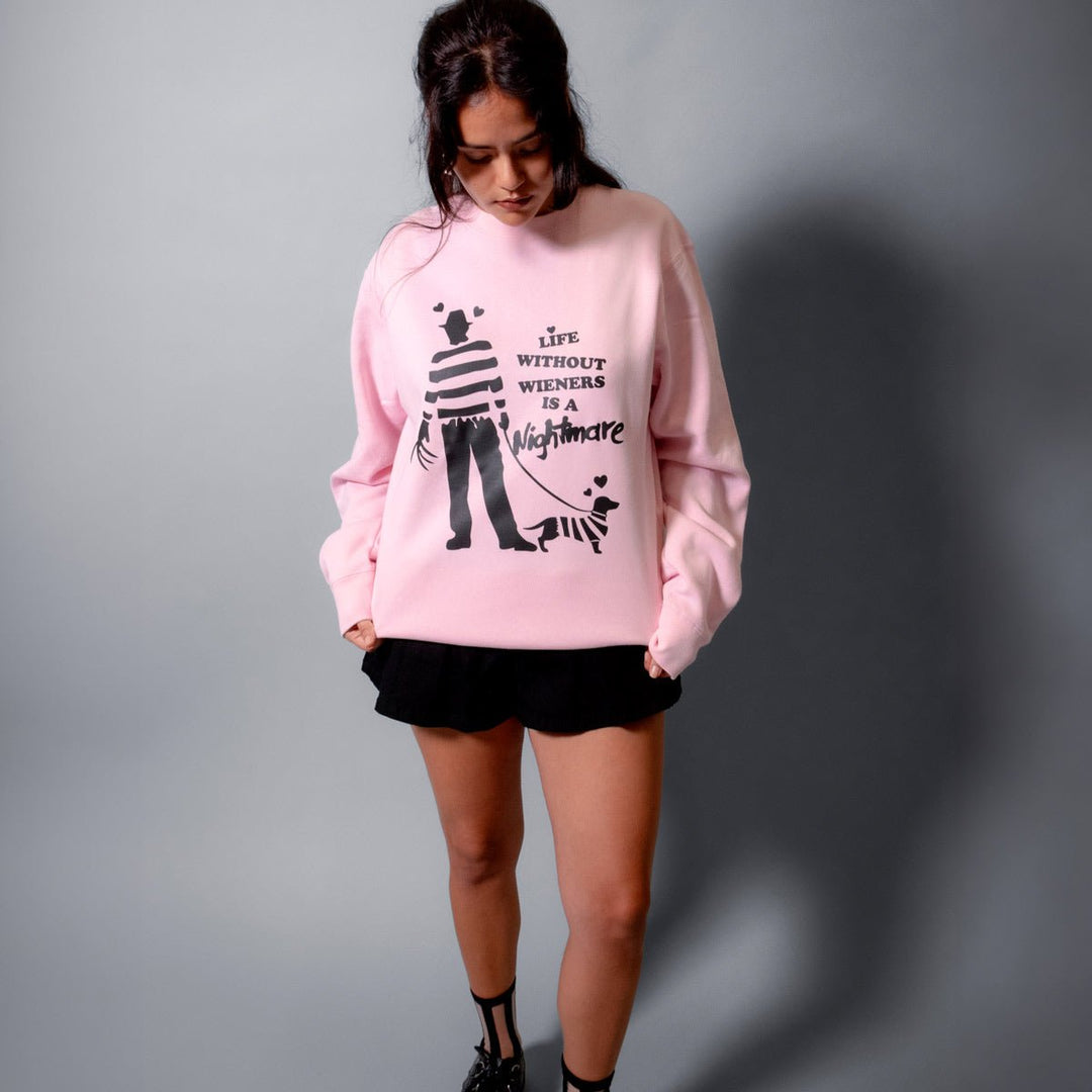 freddy wiener unisex crew sweatshirt | slashberry pink - bean goods