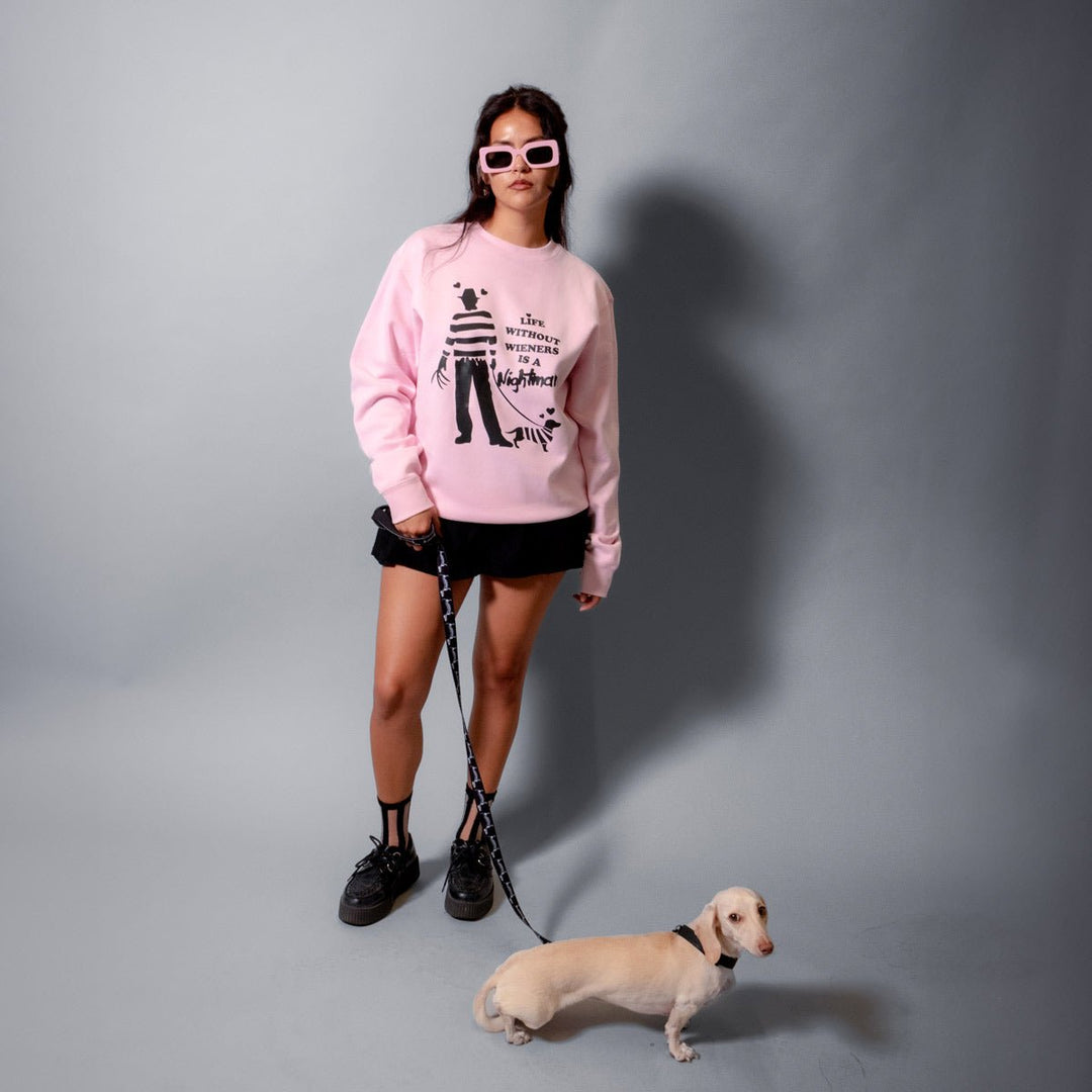 freddy wiener unisex crew sweatshirt | slashberry pink - bean goods