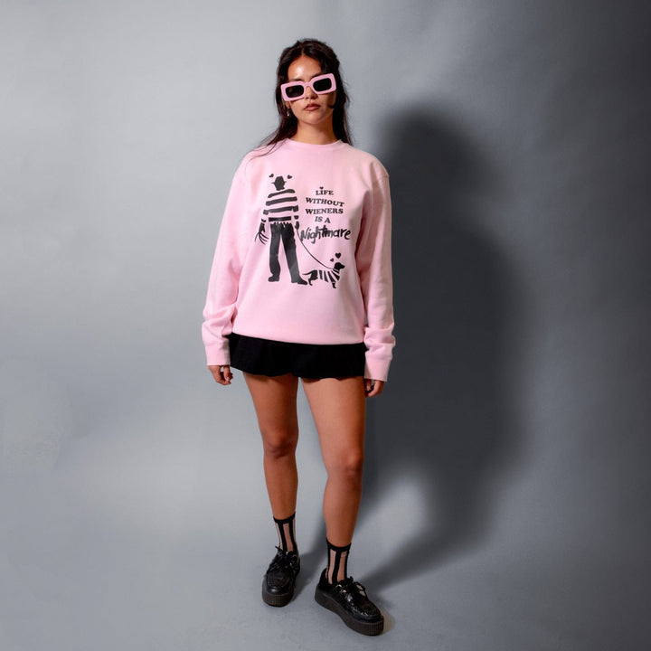 freddy wiener unisex crew sweatshirt | slashberry pink - bean goods