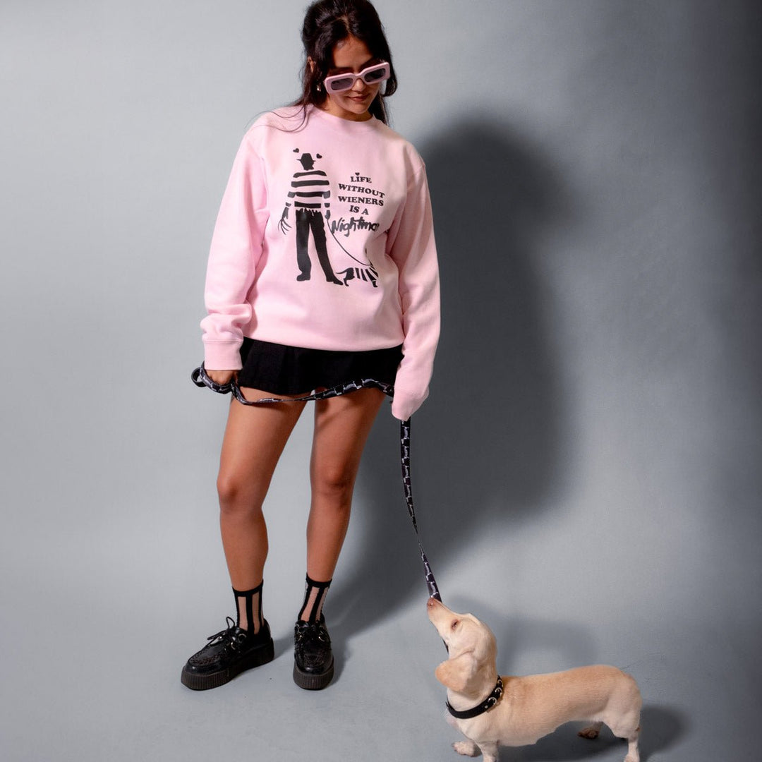 freddy wiener unisex crew sweatshirt | slashberry pink - bean goods