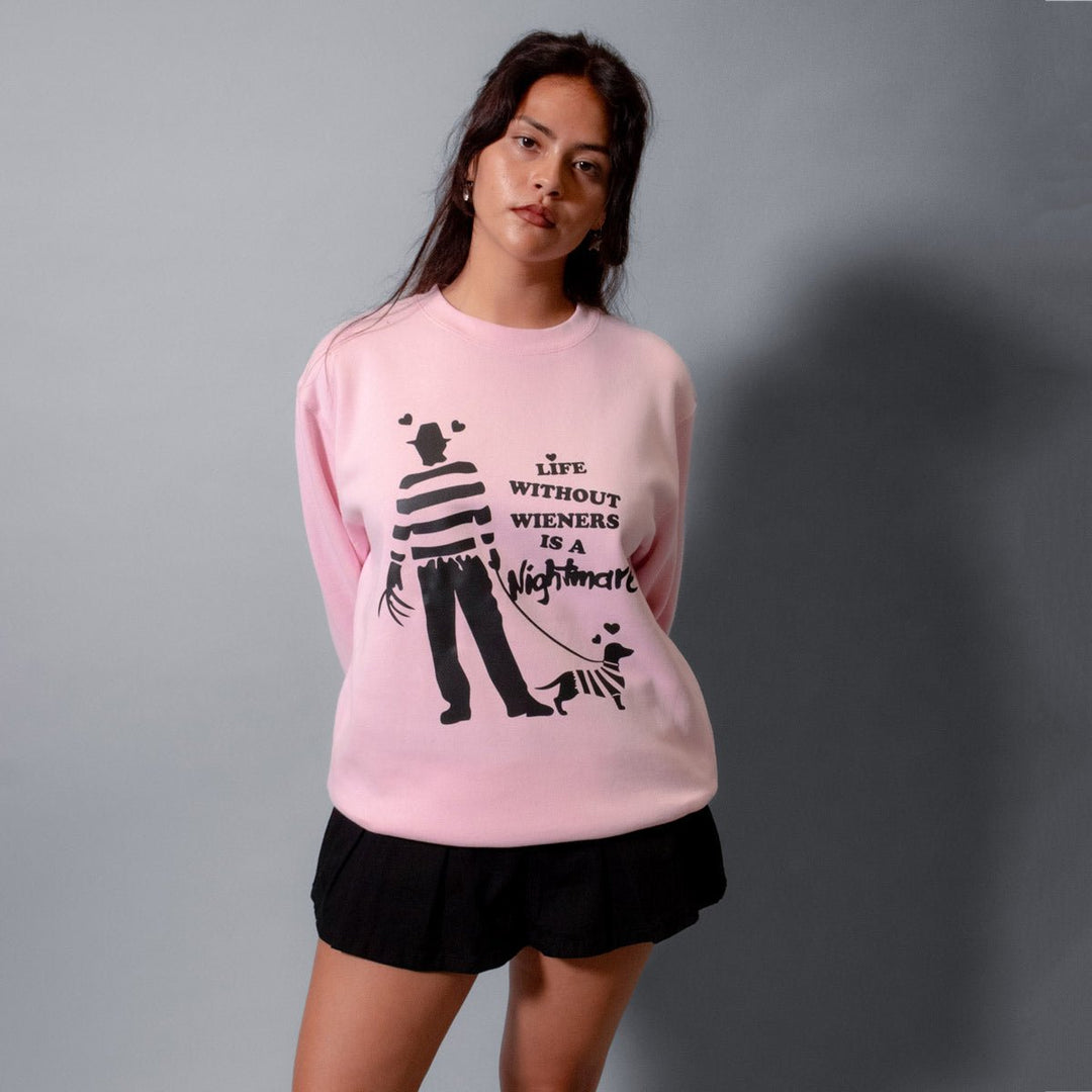 freddy wiener unisex crew sweatshirt | slashberry pink - bean goods